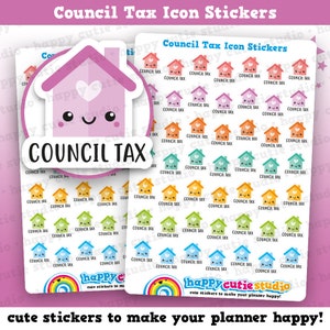 49 Cute Council Tax Icons/Pay Bill/ Bills Reminder Planner Stickers