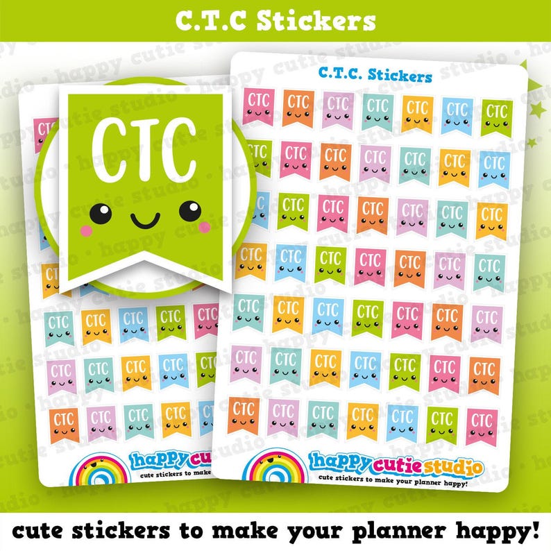 49 Cute C.T.C. Flags/Child Tax Credit/Planner Stickers image 1