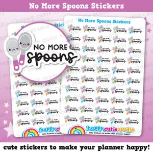 50 Cute No More Spoons/Energy/Health Tracker Planner Stickers