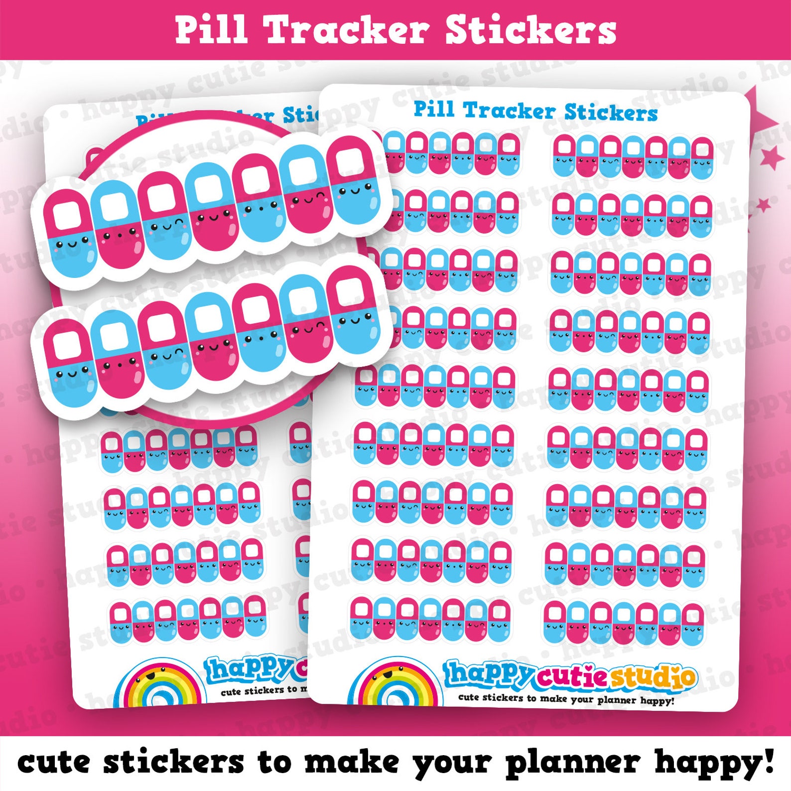 18 Cute Pill Tracker/weekly Habit/pills Reminder Planner Etsy