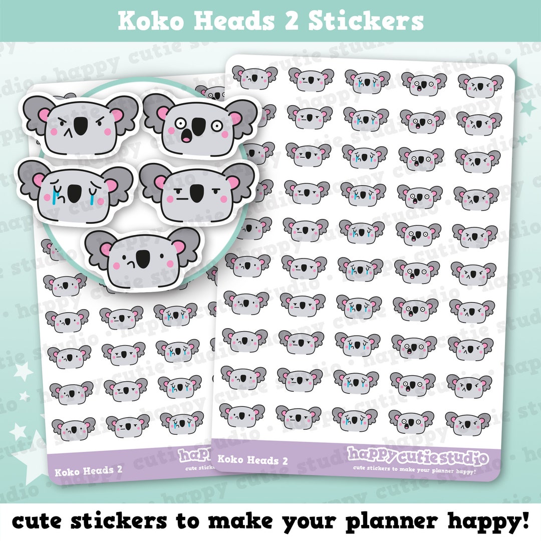 50 Cute Koko the Koala Heads 2 Planner Stickers - Etsy