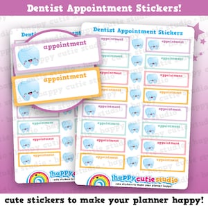 16 adorables autocollants pour rendez-vous dentaire/dentiste