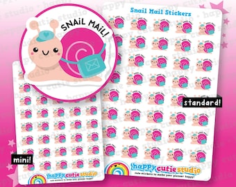 40 Cute Snail Mail Planner Stickers