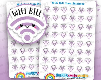 48 Cute Wifi Bill Icons/Pay Bill/ Bills Reminder Planner Stickers