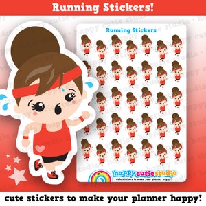 35 Cute Running/Exercise Girl Planner Stickers