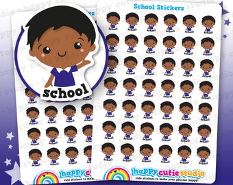 42 Cute School Boy Planner Stickers