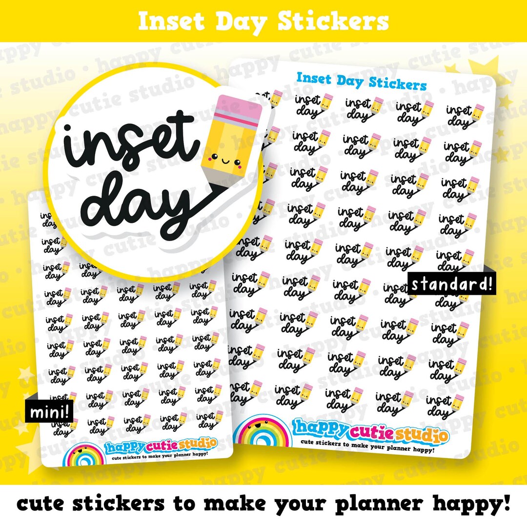 45 Cute Inset Day/pencil/school Planner Stickers - Etsy