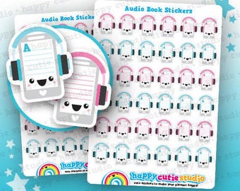 36 Cute Audio Book/Audiobook/Reading Planner Stickers