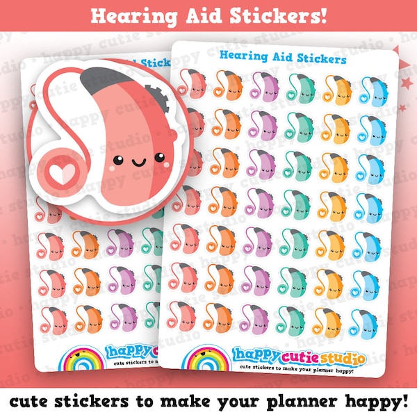 42 Cute Hearing Aid/Audiology Planner Stickers