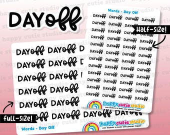 Day Off Words/Banners Planner Stickers