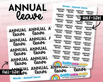 Annual Leave Words/Functional/Planner Stickers