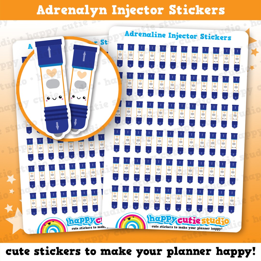 72 Cute Adrenalin Injector Pen Planner Stickers - Etsy