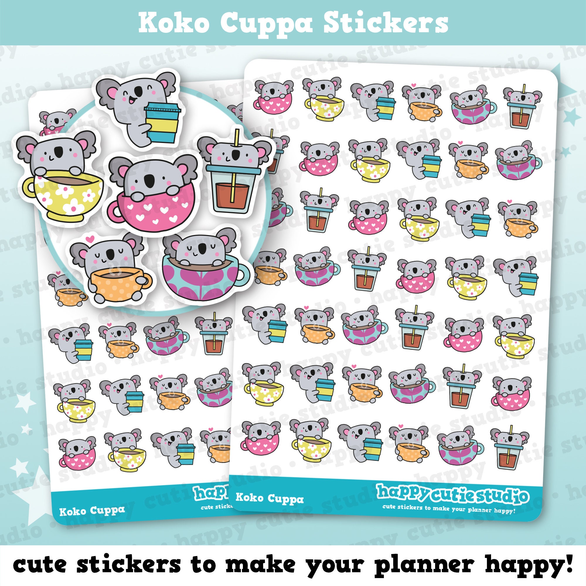 42 Cute Koko the Koala Cuppa Planner Stickers - Etsy Australia