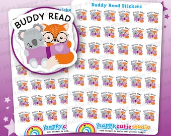 42 Cute Buddy Read/Book Club Planner Stickers