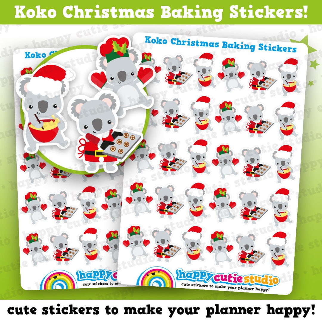 30 Cute Koko the Koala Christmas Baking Planner Stickers - Etsy UK