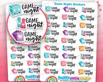 27 Cute Game Night/Games Night/Cards/Dice Planner Stickers