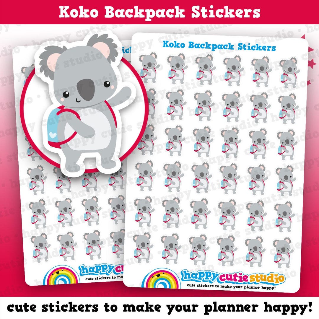 36 Cute Koko the Koala Backpack Planner Stickers - Etsy