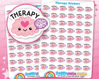 54 Cute Therapy/Therapist/Stress/Anxiety Planner Stickers