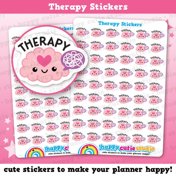 54 Cute Therapy/Therapist/Stress/Anxiety Planner Stickers