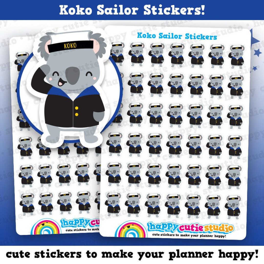 42 Cute Koko the Koala Sailor Planner Stickers - Etsy