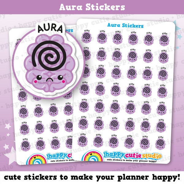 42 Cute Aura/Epilepsy/Seizure Planner Stickers