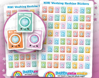 64 Cute MINI Washing Machine/Laundry Planner Stickers