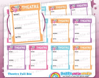 8 Cute Full Box Theatre Planner Stickers