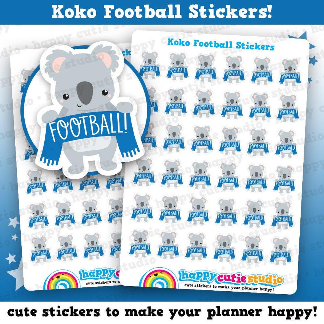 36 Cute Koko the Koala Football/soccer Planner Stickers - Etsy