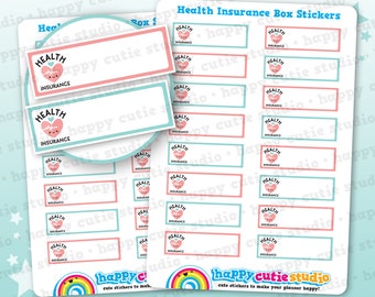 16 Cute Health Insurance/Payment/Tracker Planner Stickers