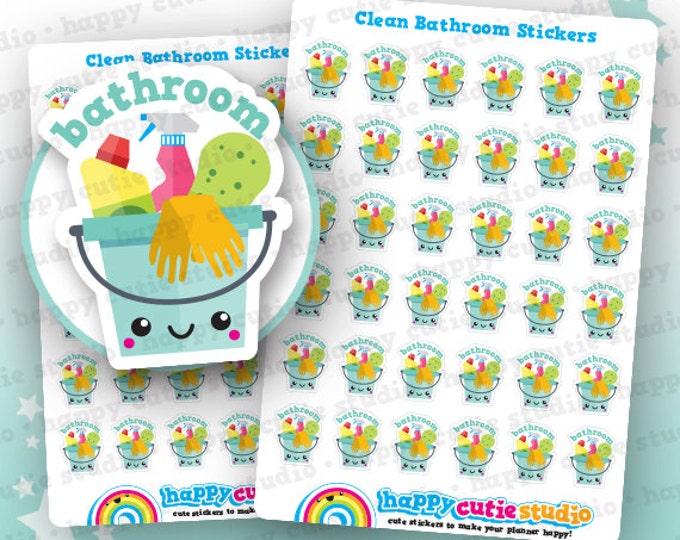 36 Cute Clean Bathroom/shower/chores Planner Stickers - Etsy