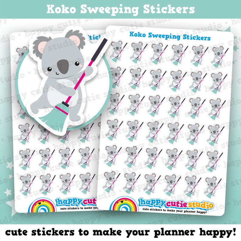 36 Cute Koko the Koala Sweeping Planner Stickers - Etsy