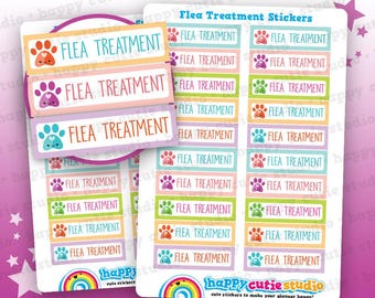 20 Cute Flea Treatment/Medicine/Pet/Cat/Dog Planner Stickers