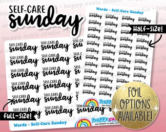 Self-Care Sunday Words/Functional Planner Stickers