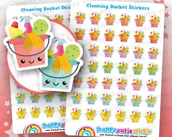 42 Cute Cleaning Bucket/Supplies/Chores Planner Stickers