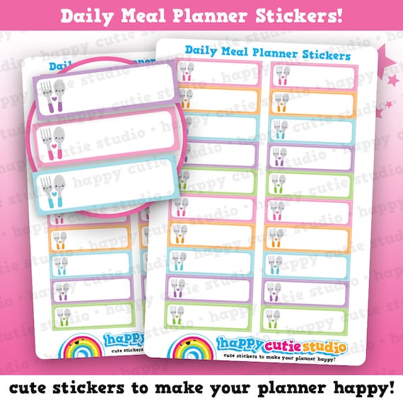 20 cute daily meal planner tracker food planner stickers filofax happy planner erin condren kawaii cute sticker uk daily meal planner