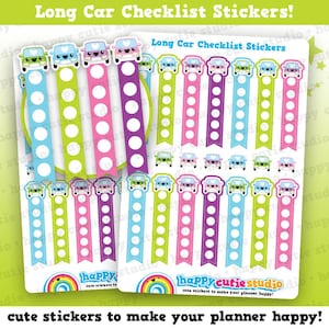 14 Cute Car Checklist Planner Stickers image 1