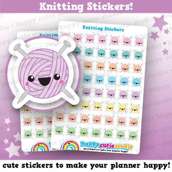 56 Cute Knitting Planner Stickers