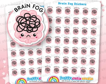 42 Cute Brain Fog/Cloud/Stress/Anxiety Planner Stickers
