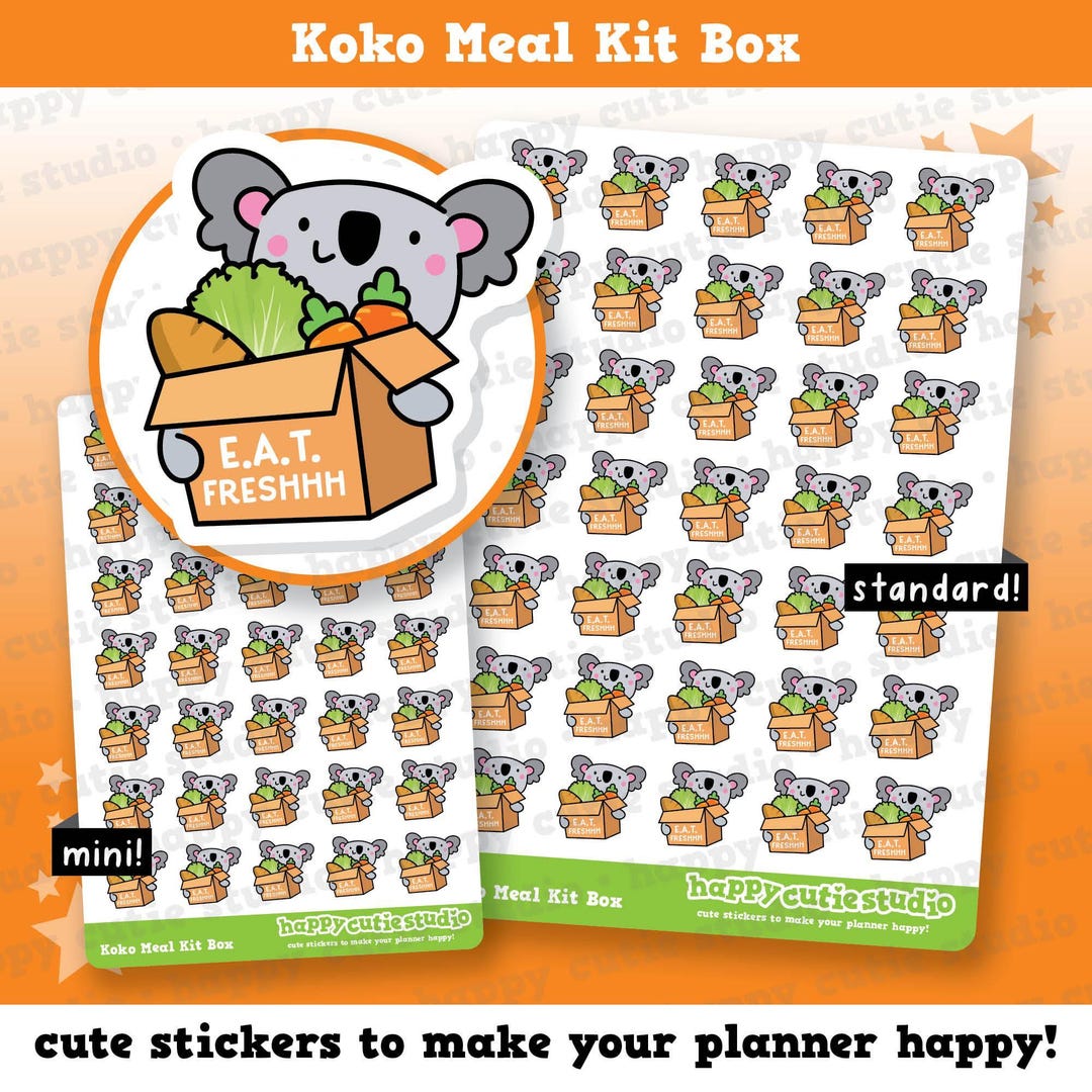 35 Cute Koko the Koala Meal Kit Box Planner Stickers - Etsy