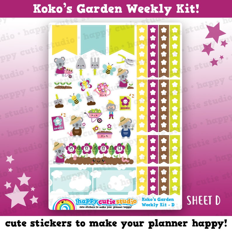 Koko's Garden/Gardening Weekly Kit, Planner Stickers image 5