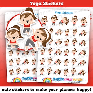 35 Cute Yoga Girl Planner Stickers