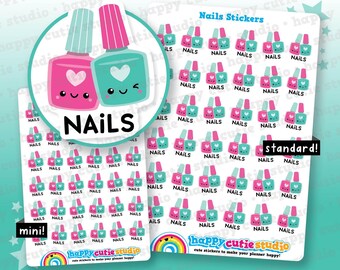 36 Cute Nails/Polish/Varnish/Manicure/Pedicure Planner Stickers
