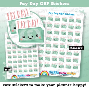 48 Pay Day/Payday GBP Planner Stickers