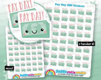 48 Pay Day/Payday GBP Planner Stickers