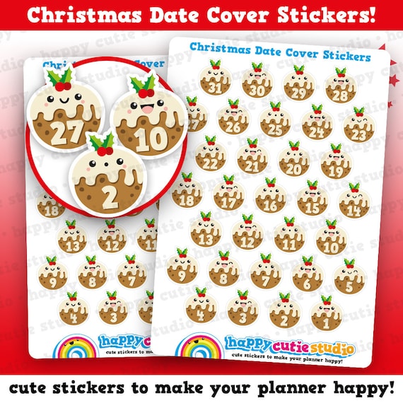 Christmas date cover stickersChristmas countdown Printable planner stickersMonthly date coversMini Date CoversPersonal Planner Stickers