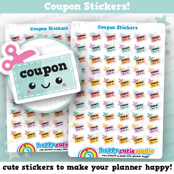 60 Cute Coupon/Couponing/Voucher Planner Stickers Etsy