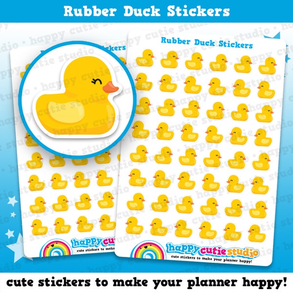 48 Cute Rubber Duck/Bath/Relax/Me Time Planner Stickers