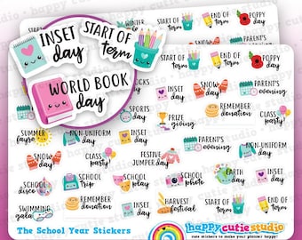 The School Year/Dates/Holidays/Events Planner Stickers