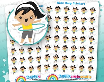 42 Cute Fitness Hoop Girl Planner Stickers
