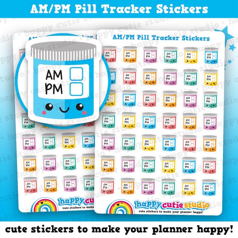 42 Cute AM/PM Medicine Tracker/medicine/pills/reminder Planner Etsy